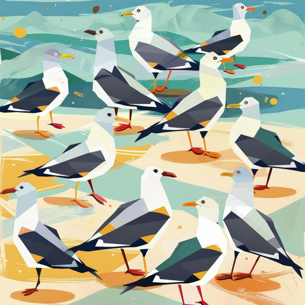 Seagulls On The Beach 2