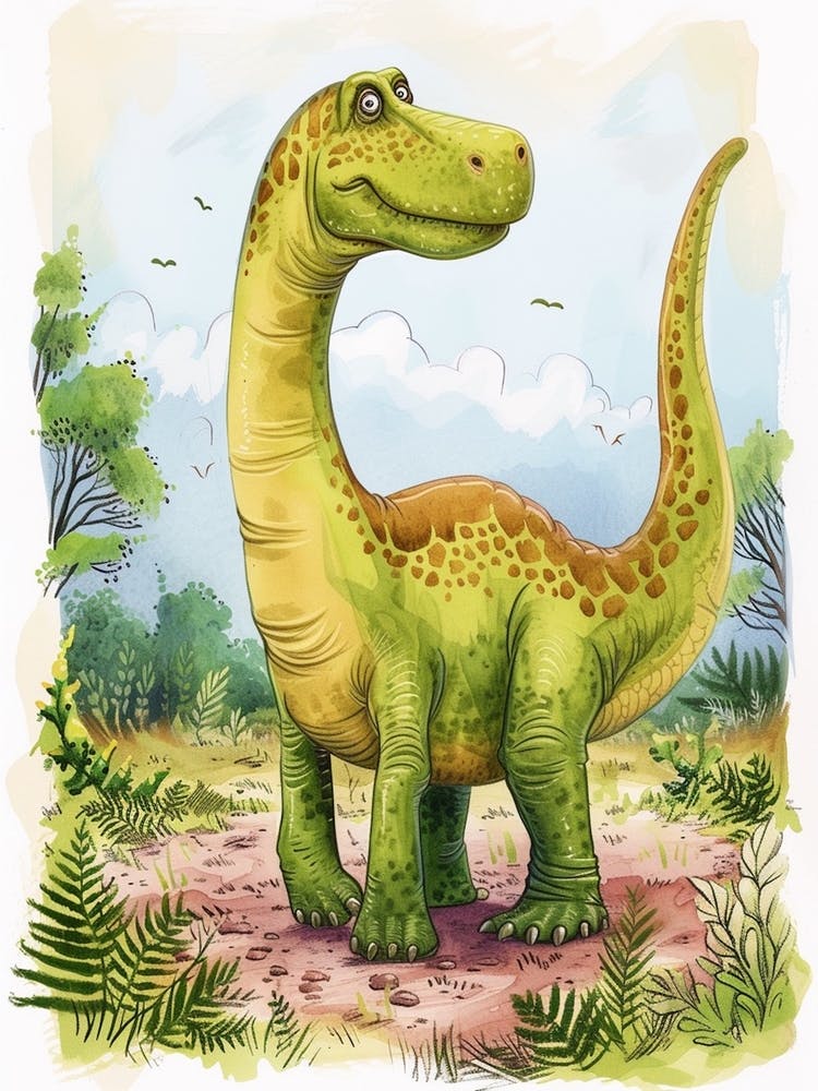 Cute Cartoon Iguanodon Dinosaur 1