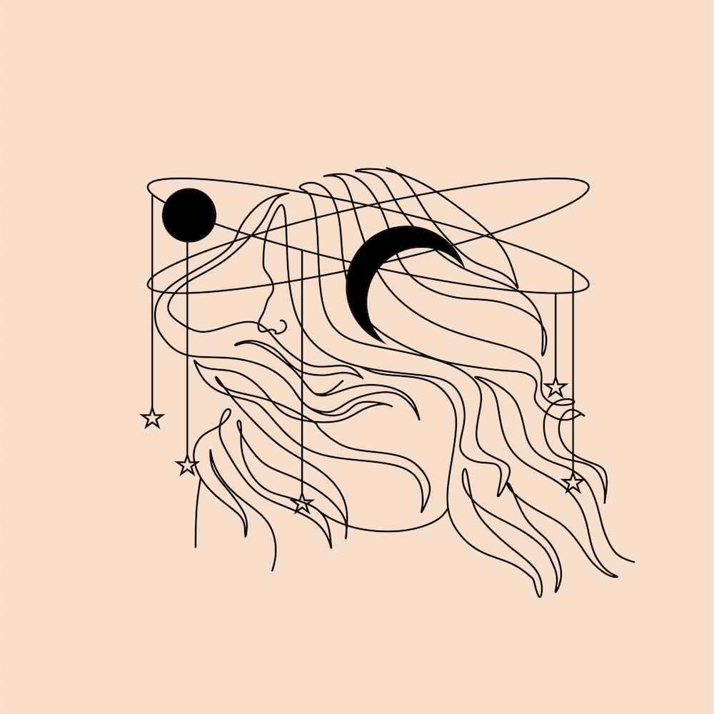 female Universe Line Print