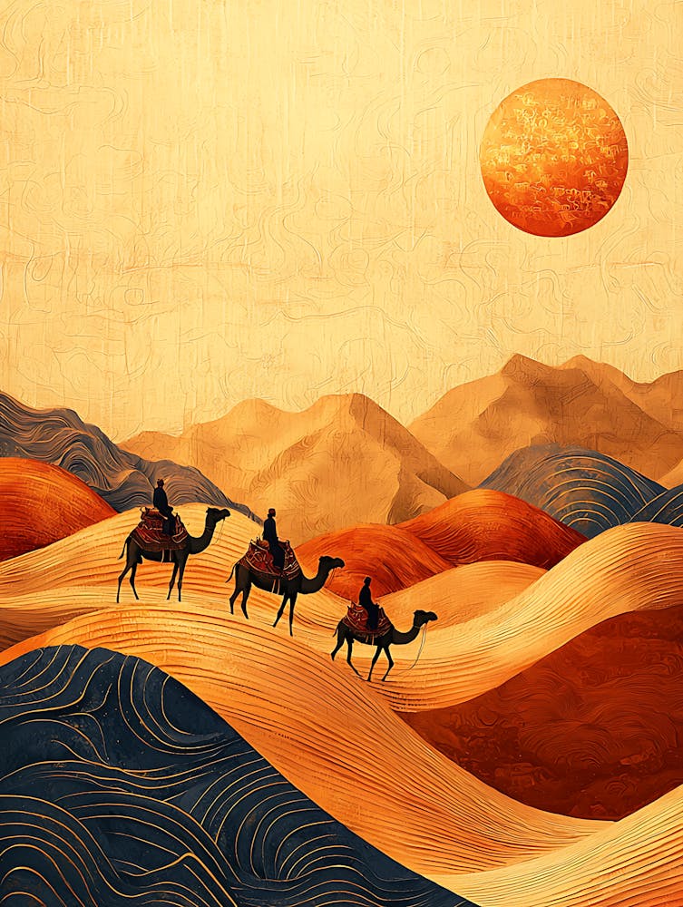 Camels In The Desert 1
