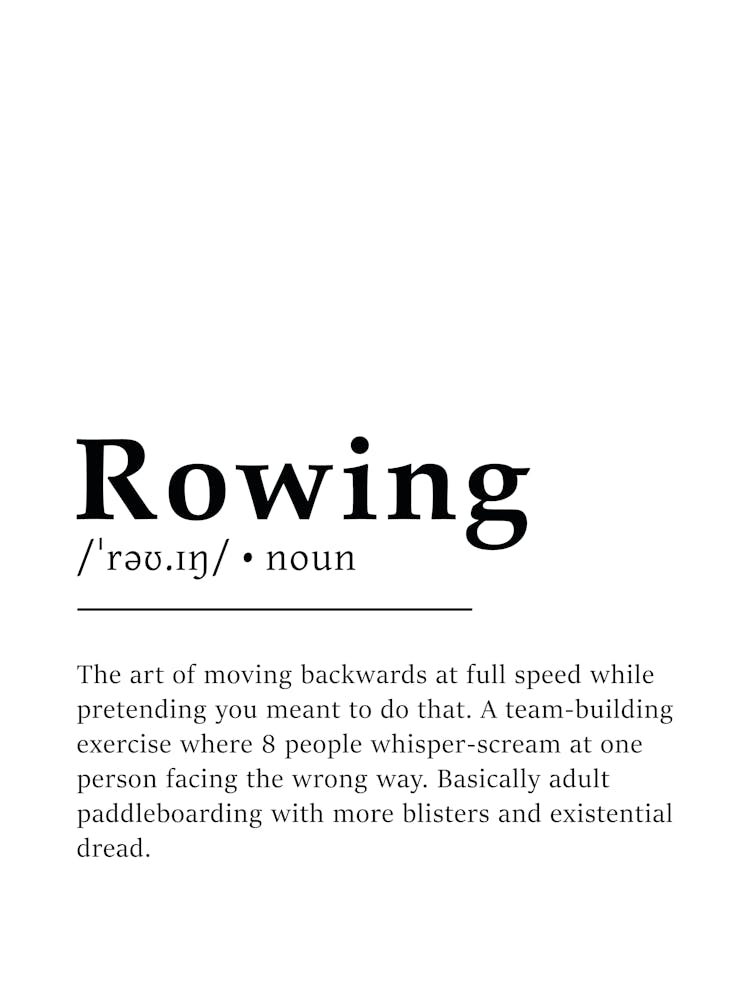 Rowing Definition Poster - Dictionary