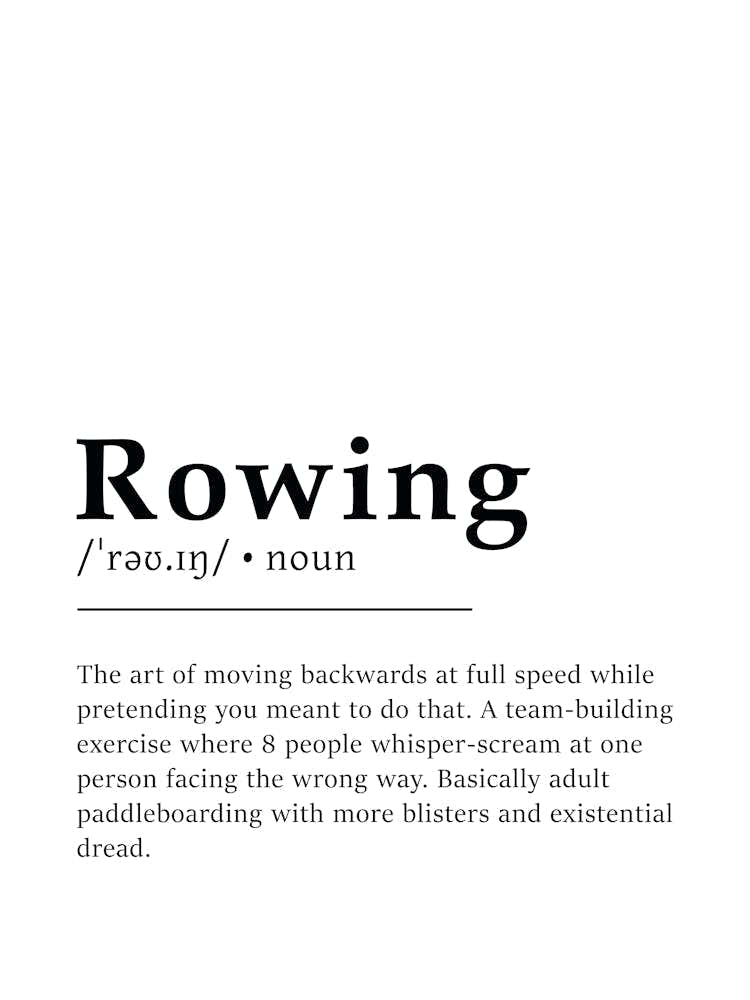 Rowing Definition Poster - Dictionary