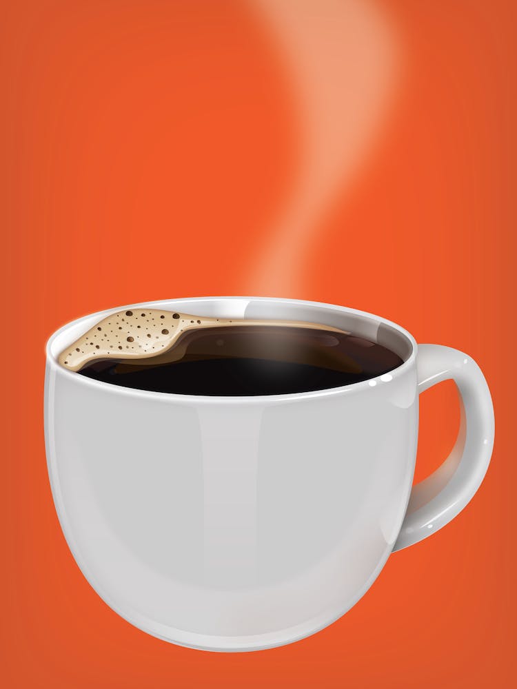 Coffee Cup On Orange Background