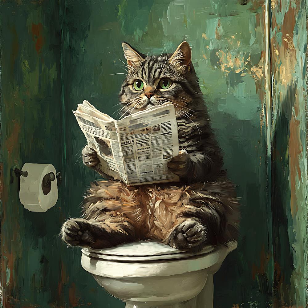 Cat Reading Newspaper 4