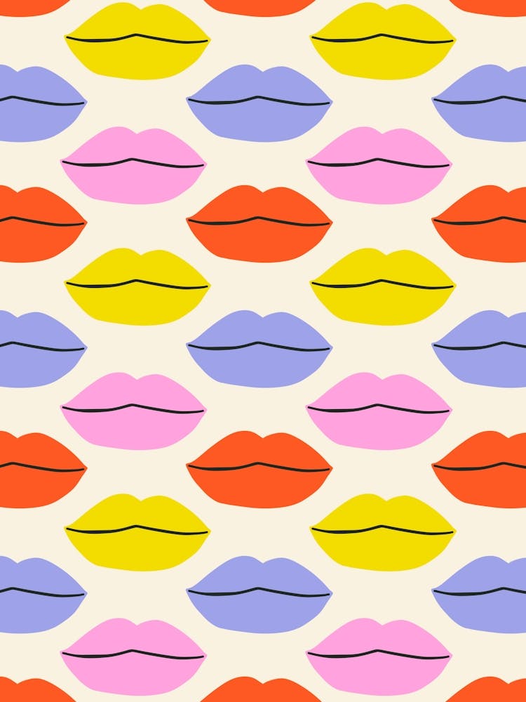 Lips Retro Pattern