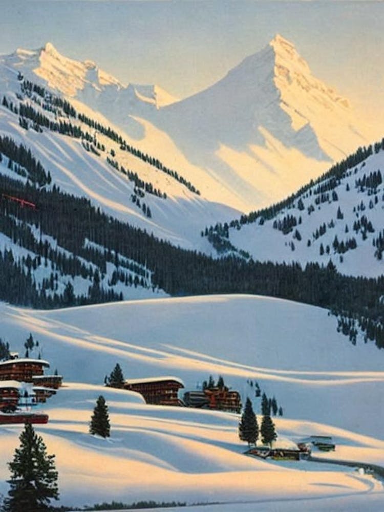 Telluride, Usa Ski Resort Vintage Landscape 2 Skiing Poster