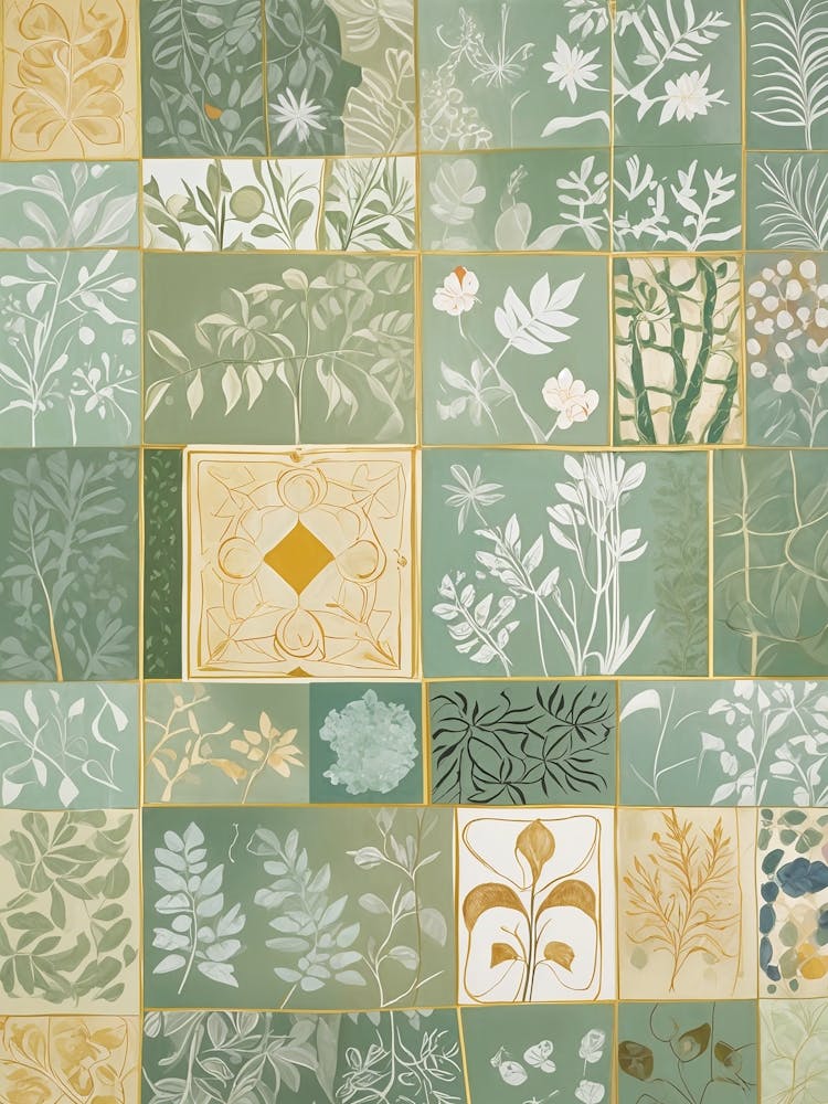 Green Squares In Pastel