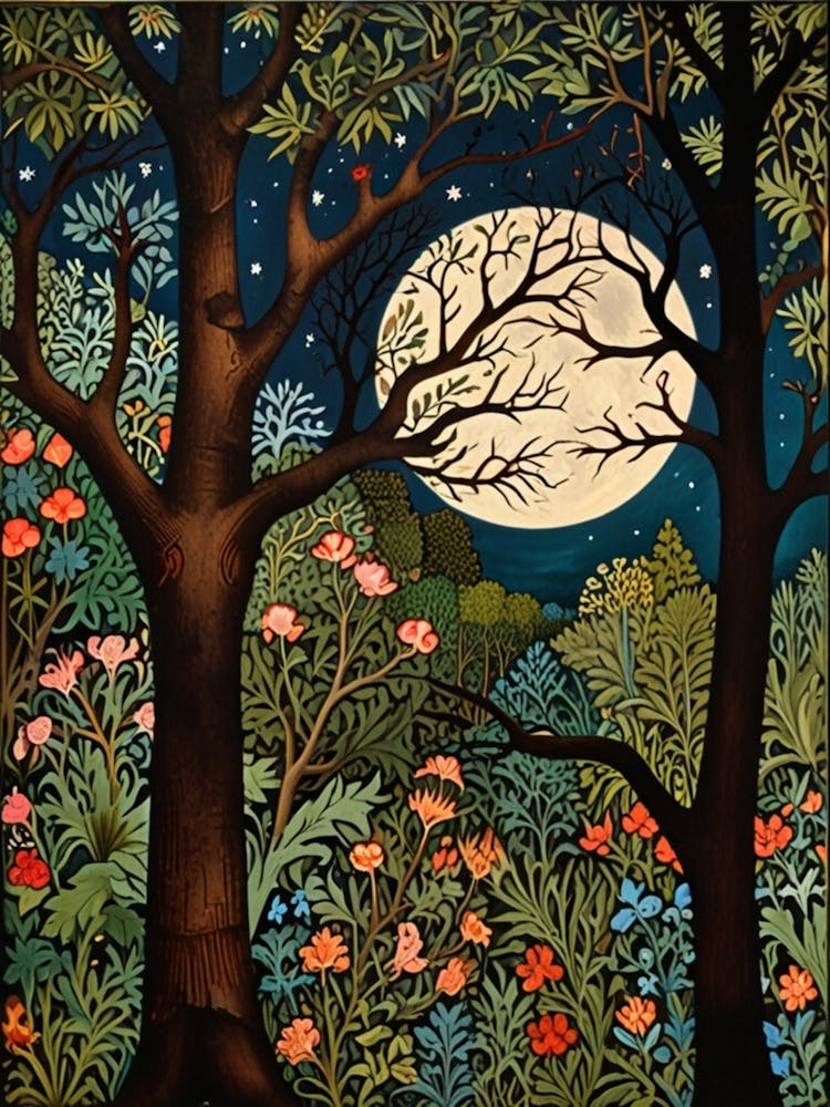 William Morris Moonlight In The Forest 79