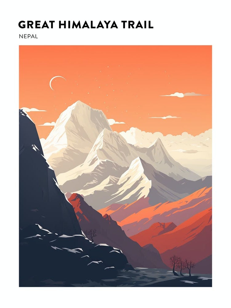 Great Himalaya Trail Nepal 1 Hiking Trail Landscape Poster