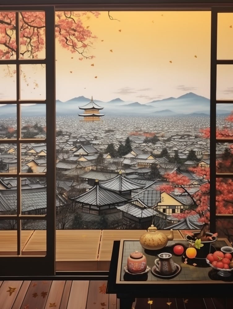 Winter Cityscape Kyoto Japan 3