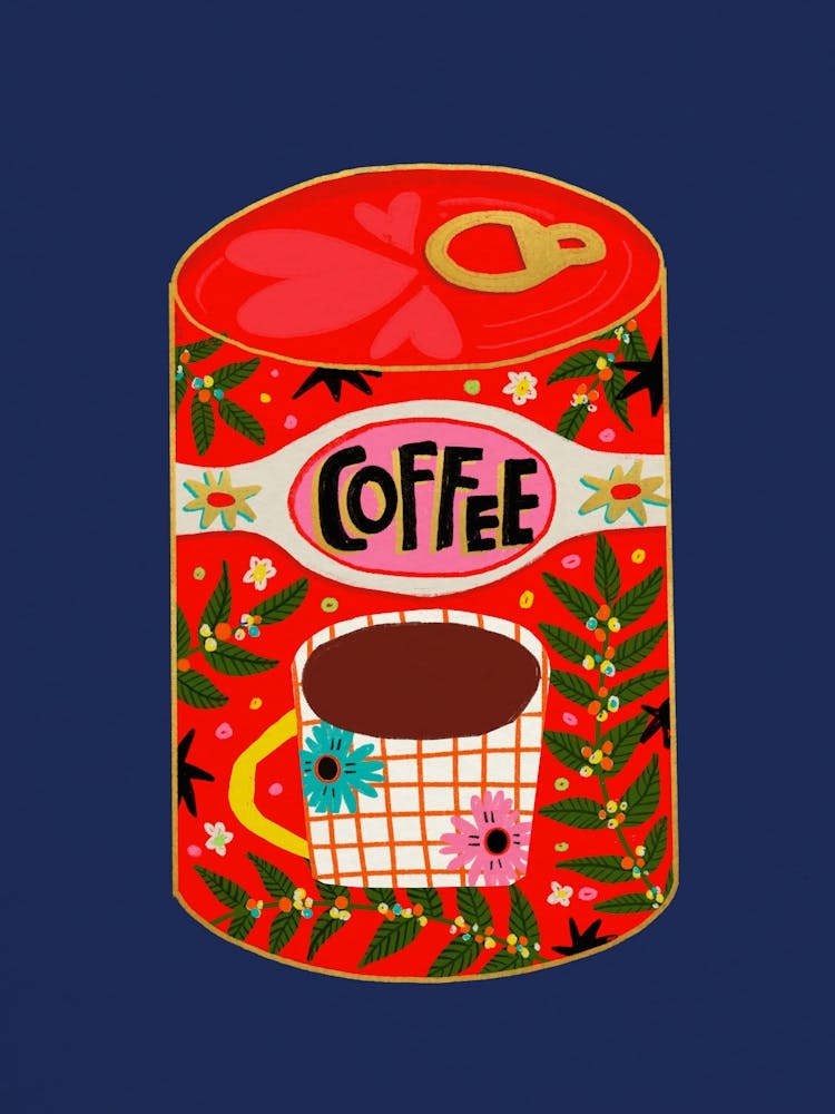 Tin of Coffee In Blue 