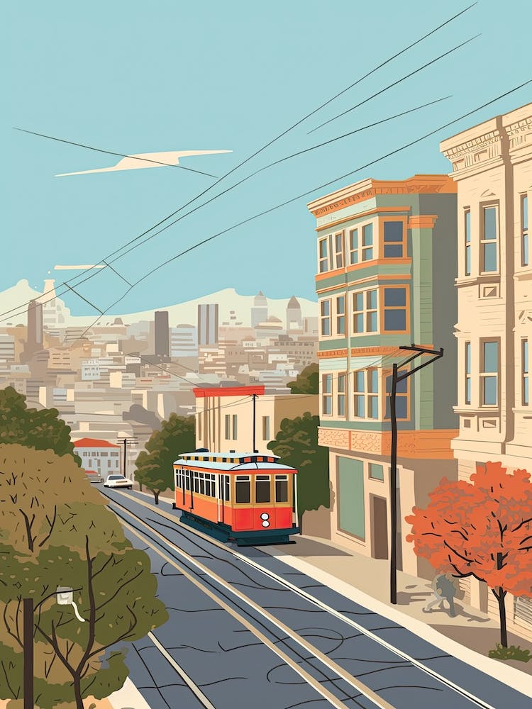 San Francisco California United States Travel Illustration 6
