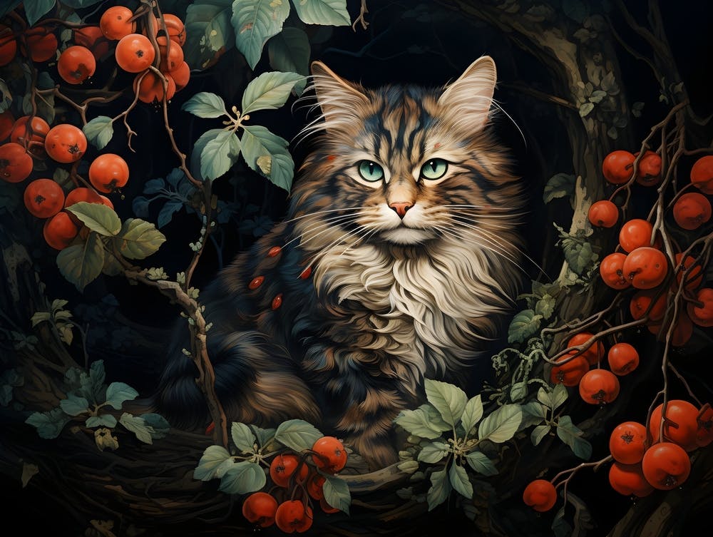 Contemporary Floral Cat 5