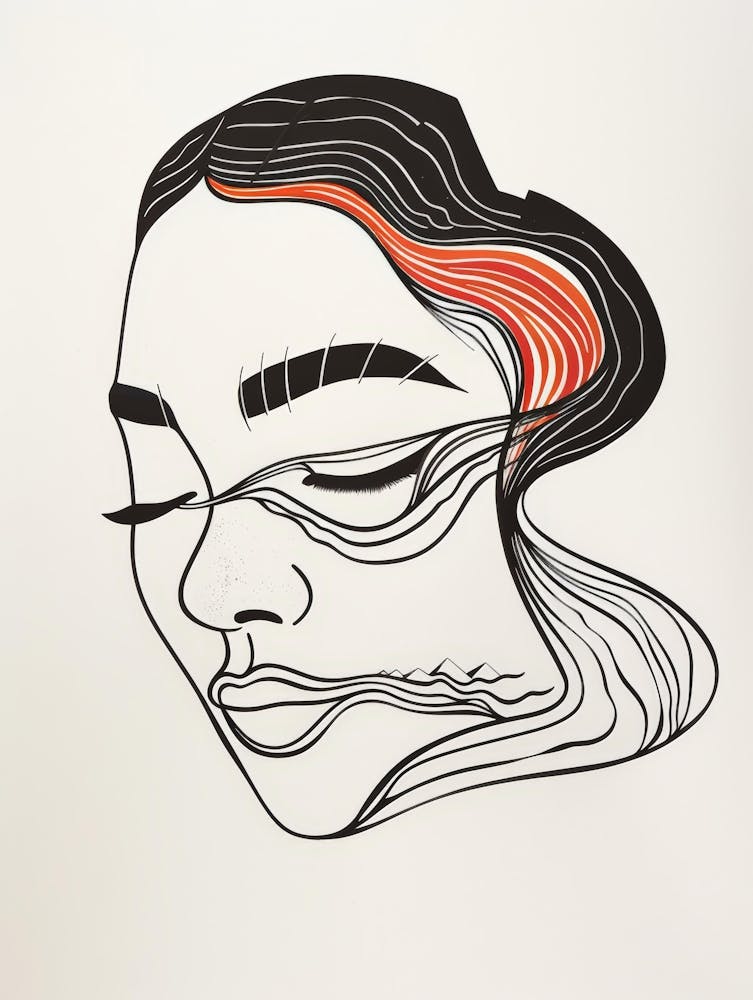 Drawing Of A Woman'S Face
