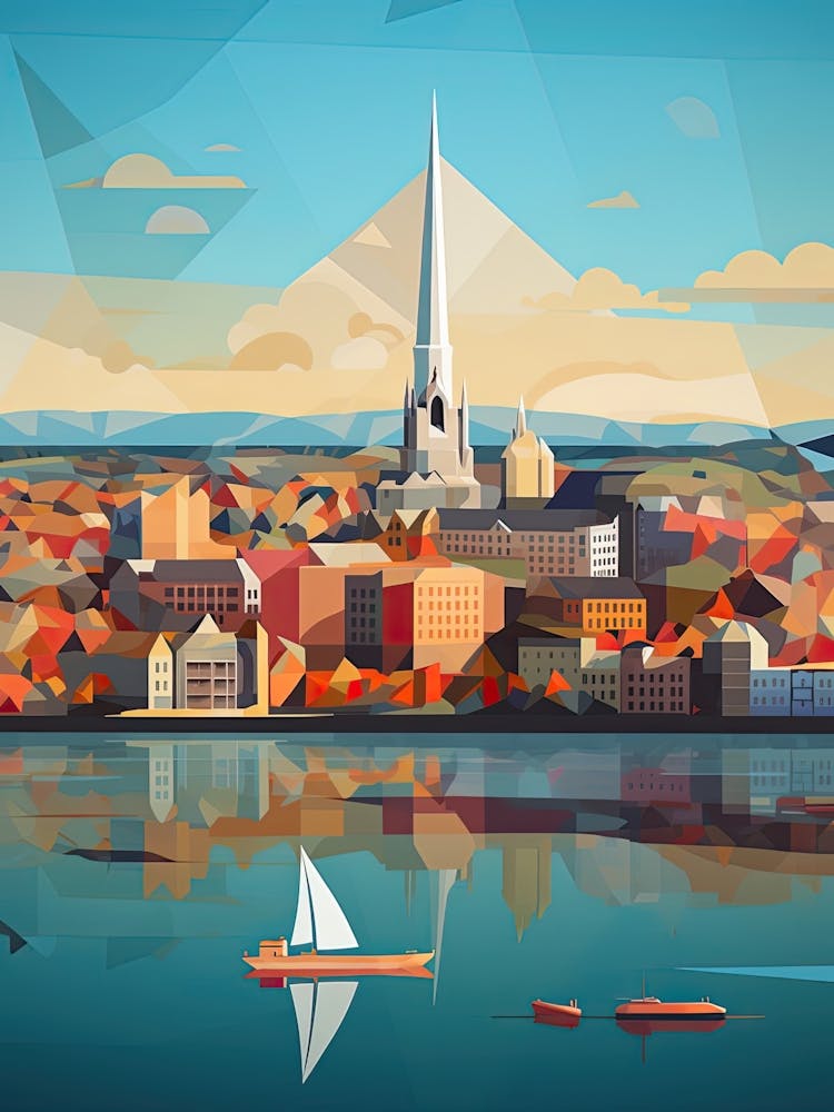 Nantes, France, Geometric Illustration 1