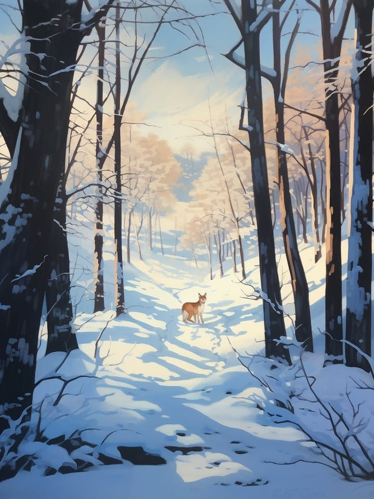 Winter Coyote Illustration