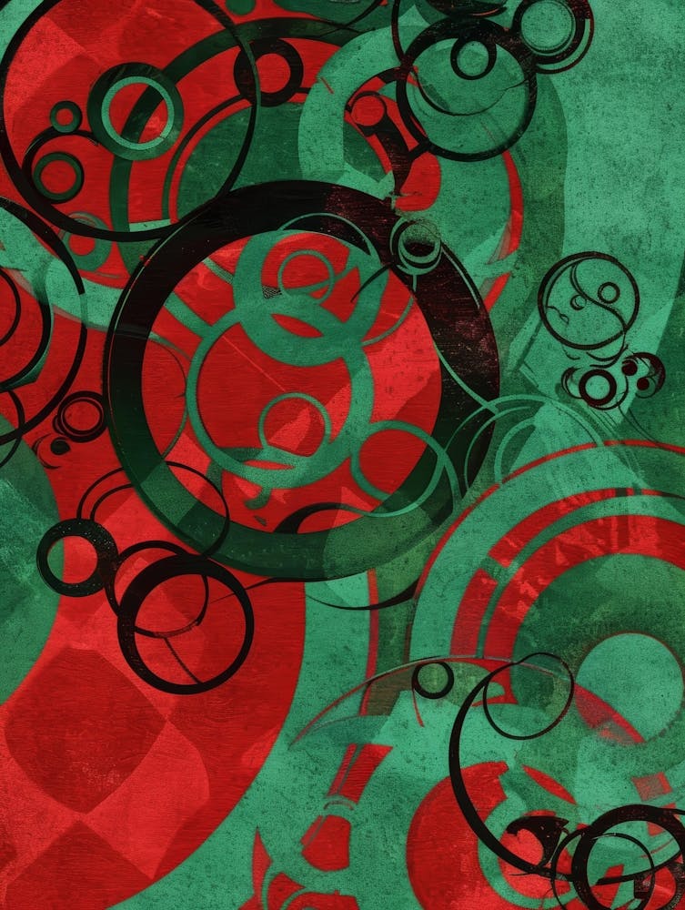 Red And Green Swirls