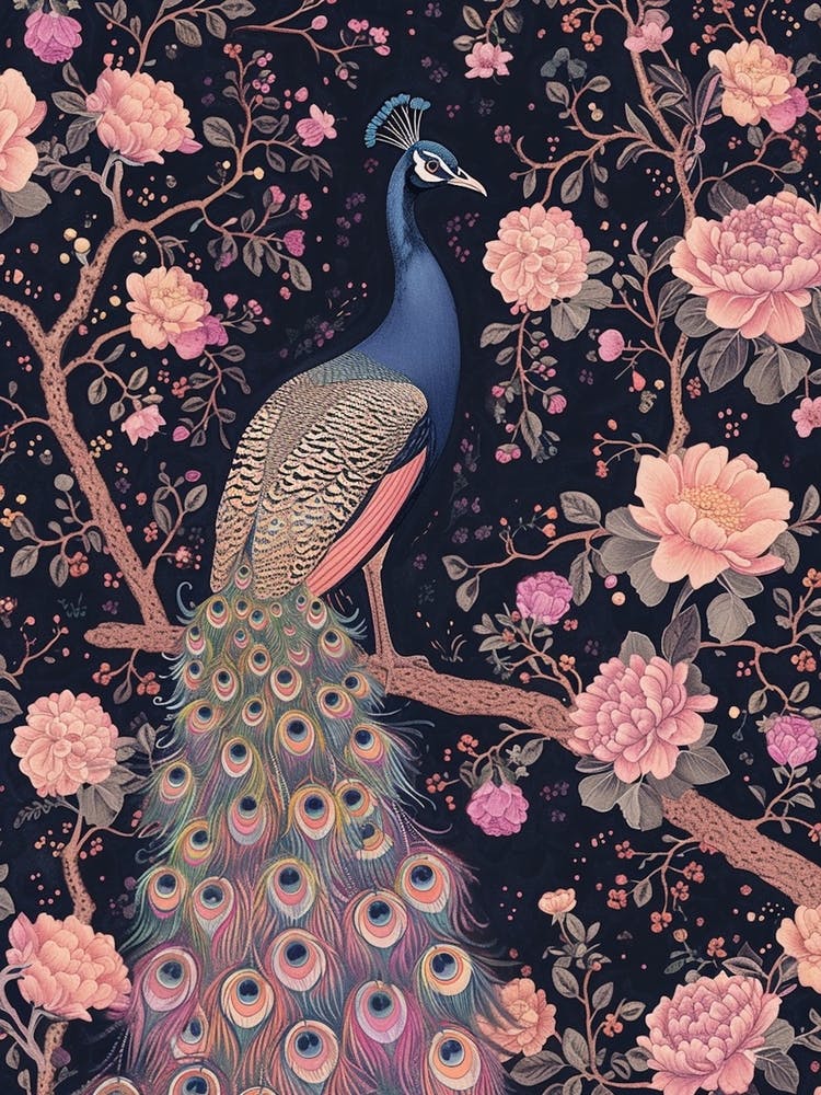 Pink Peacock Wallpaper