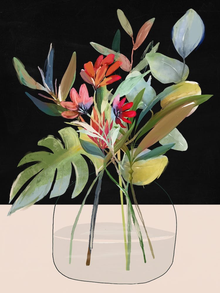Minimal Art Vase With Flowers 8