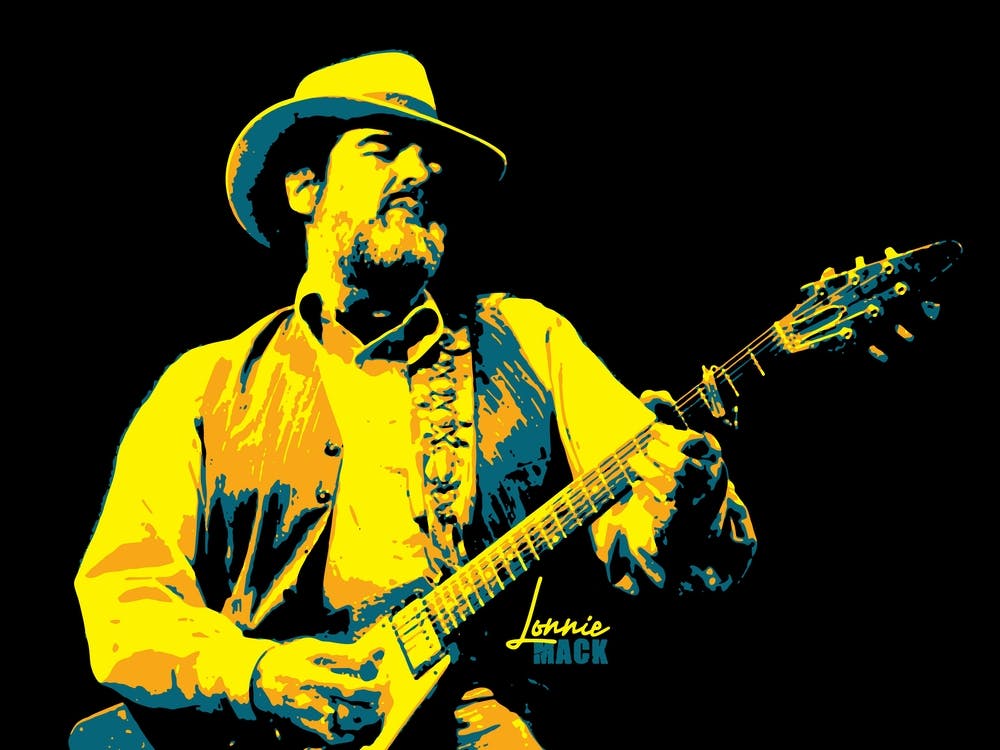 Lonnie Mack Blues Rock Music Guitarist in Pop Art