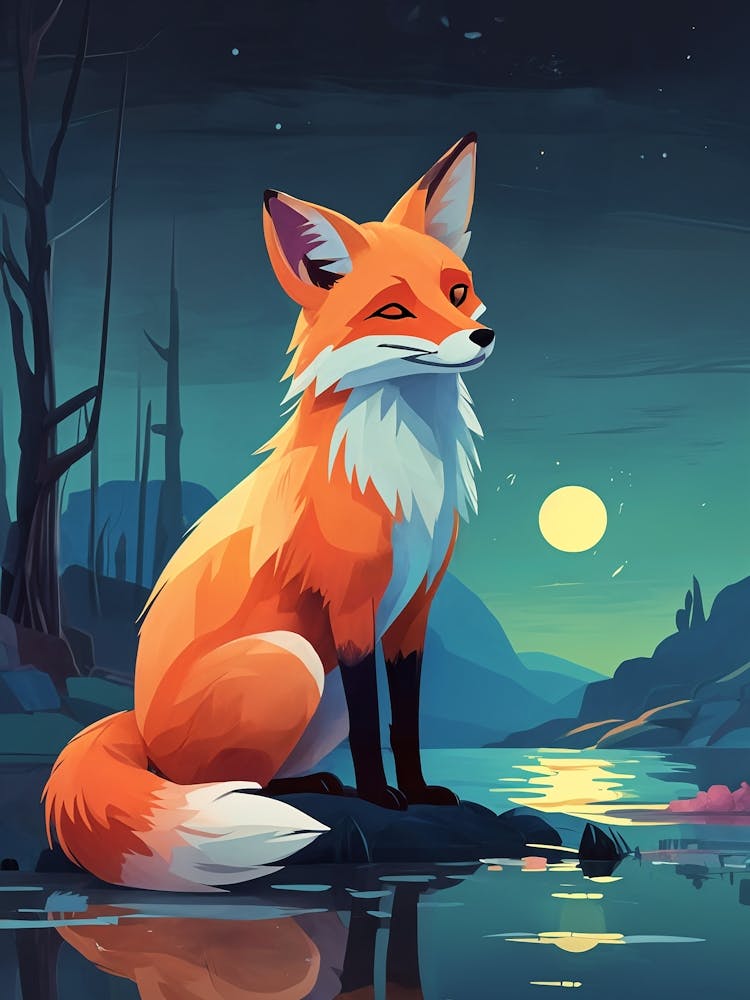 Fox At Night