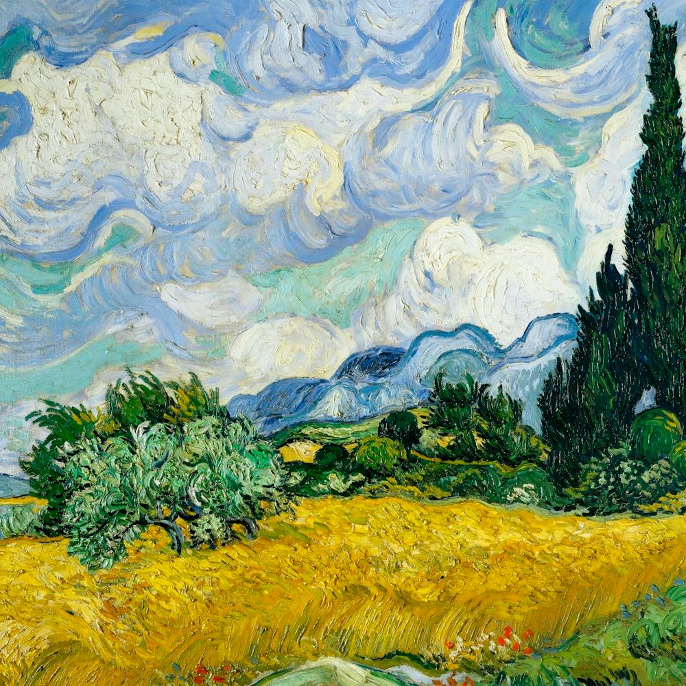 Wheat Field With Cypresses (1889) Vincent Van Gogh