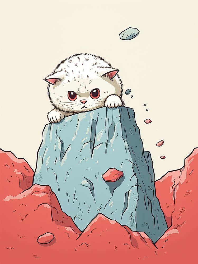 Kawaii Katzenzeichnungen Felsklettern 3