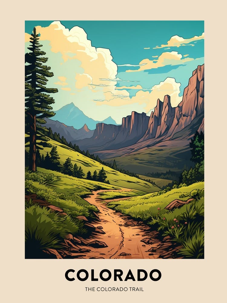 The Colorado Trail Usa 2 Vintage Wanderreise-Poster