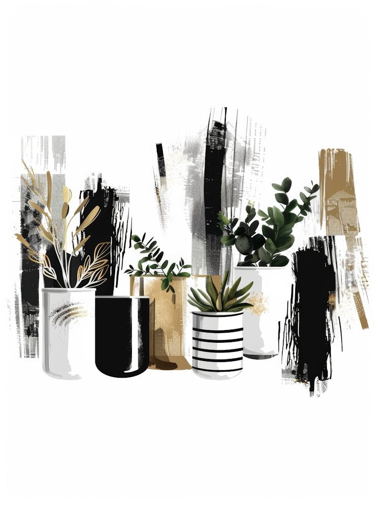 Black And Gold Abstract Painting 8