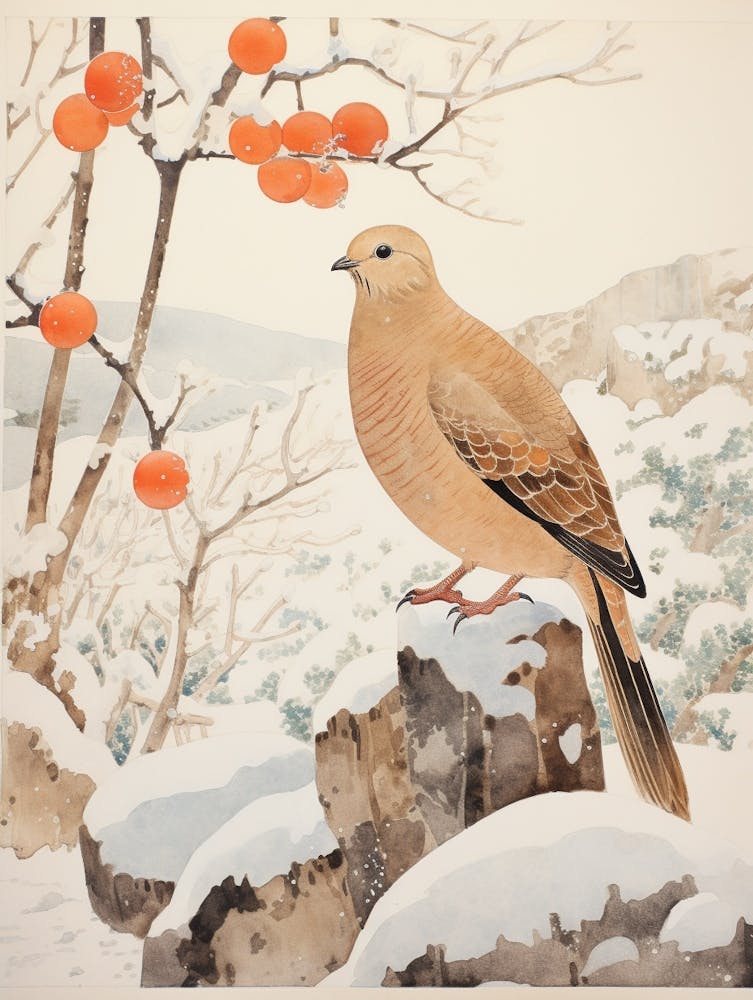 Winter Bird Painting Partridge 2