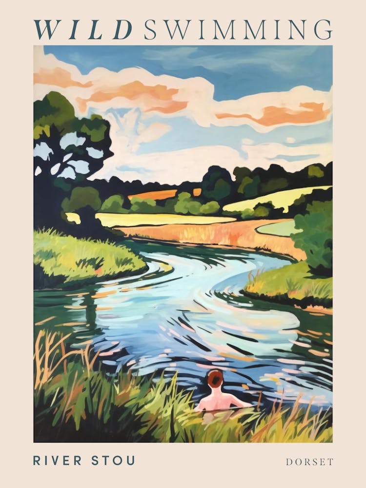 Wild Swimming At River Stou Dorset 2 Poster