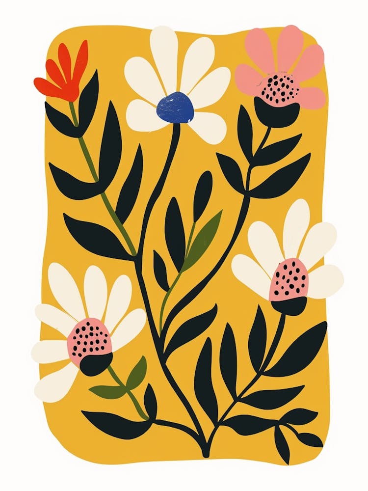 Flowers On A Yellow Background Matisse