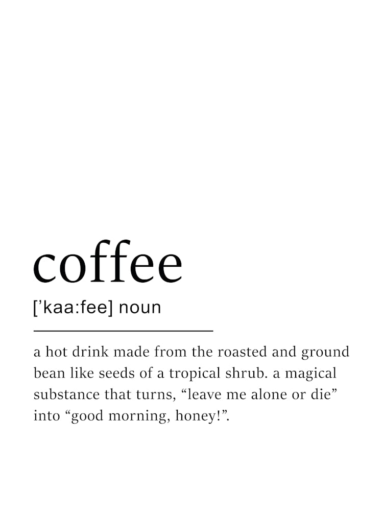 Coffee Definition Poster - Dictionary