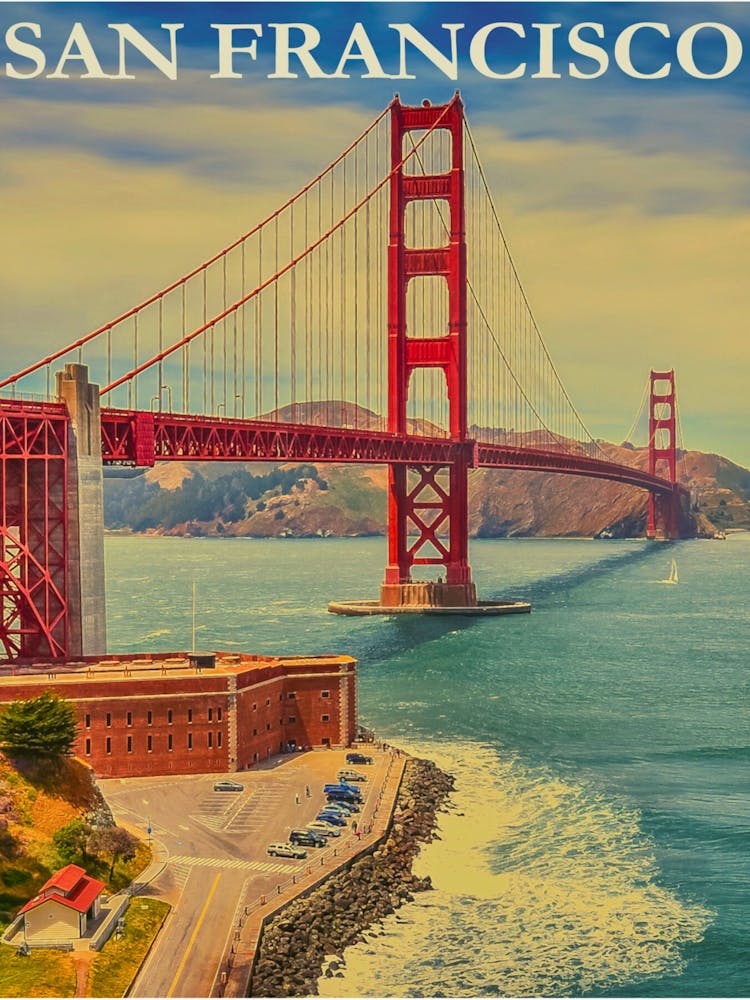 Golden Gate Bridge Retro Vintage Poster