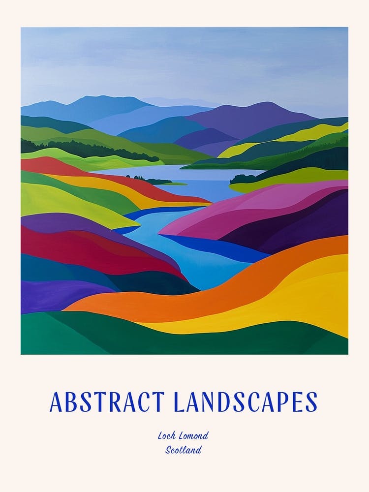 Colourful Abstract Loch Lomond Scotland 1 Poster Blue