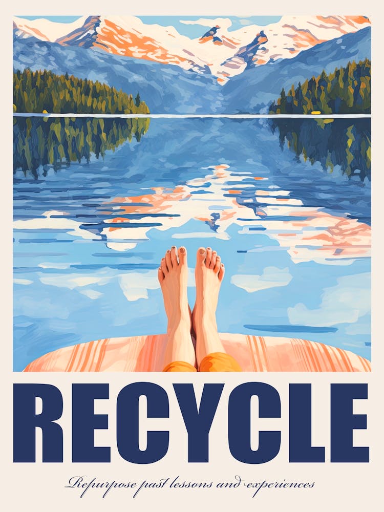 Recycle    Repurpose Past Lessons And Experiences Illustration Quote Poster