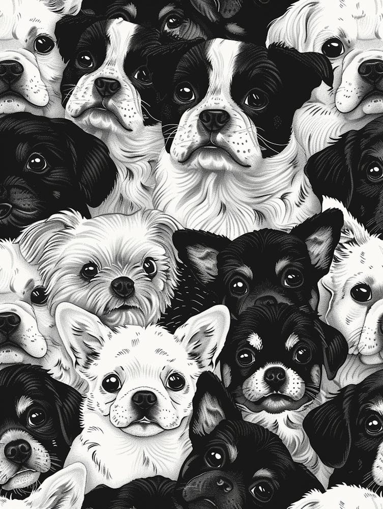 Perfectly Repeatable Artwork With Cute Dog Faces 34