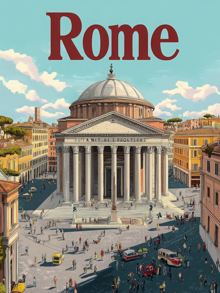 Aihrgdesign A Retro Travel Poster For Rome 4