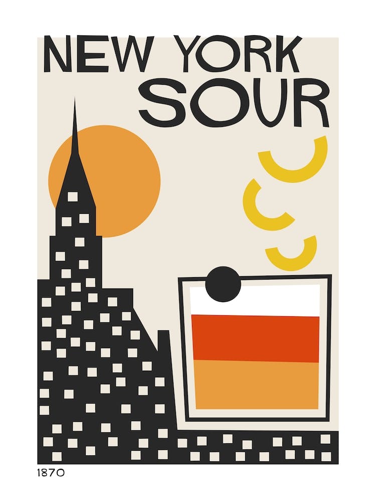 New York Sour Retro Cocktail  Neutral
