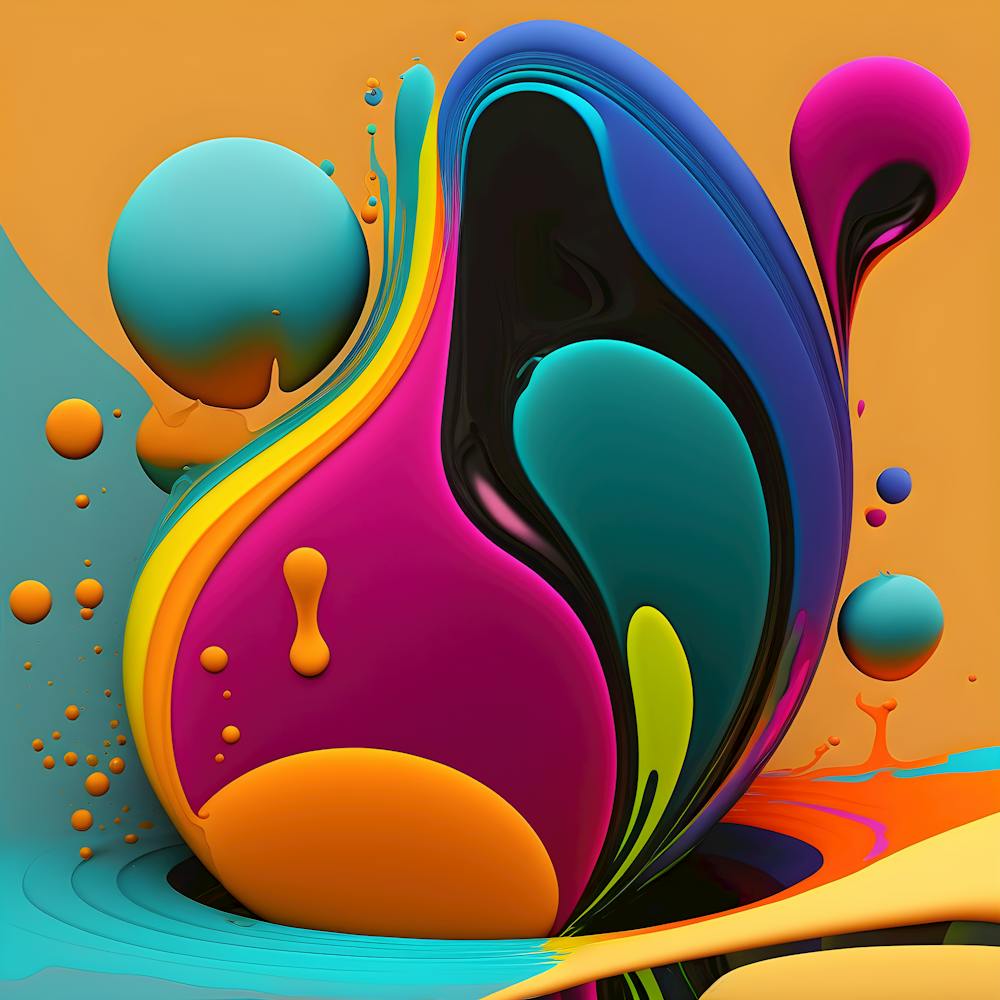 Formes Vibrantes Art Abstrait Aux Couleurs Audacieuses