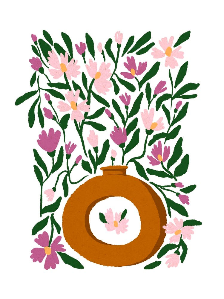 A vase full of spring