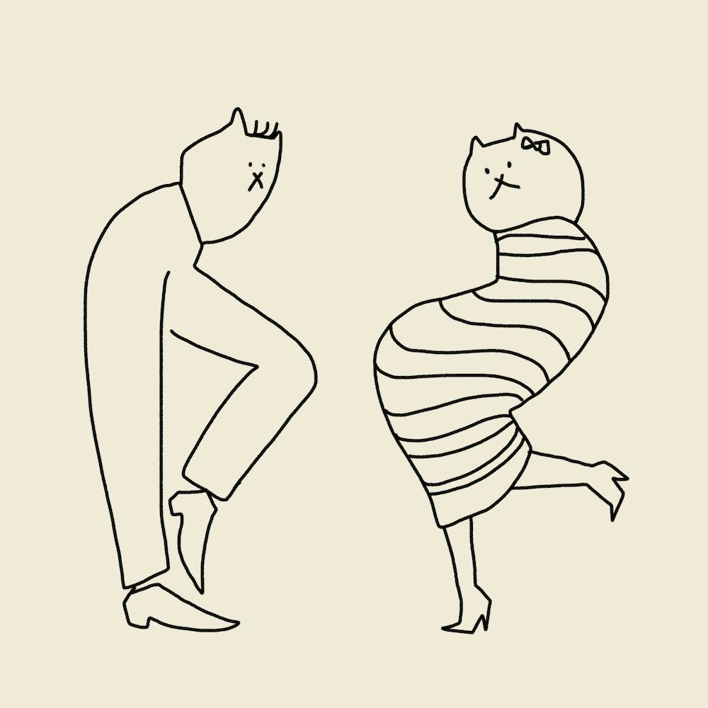 Disco Cats Square Line