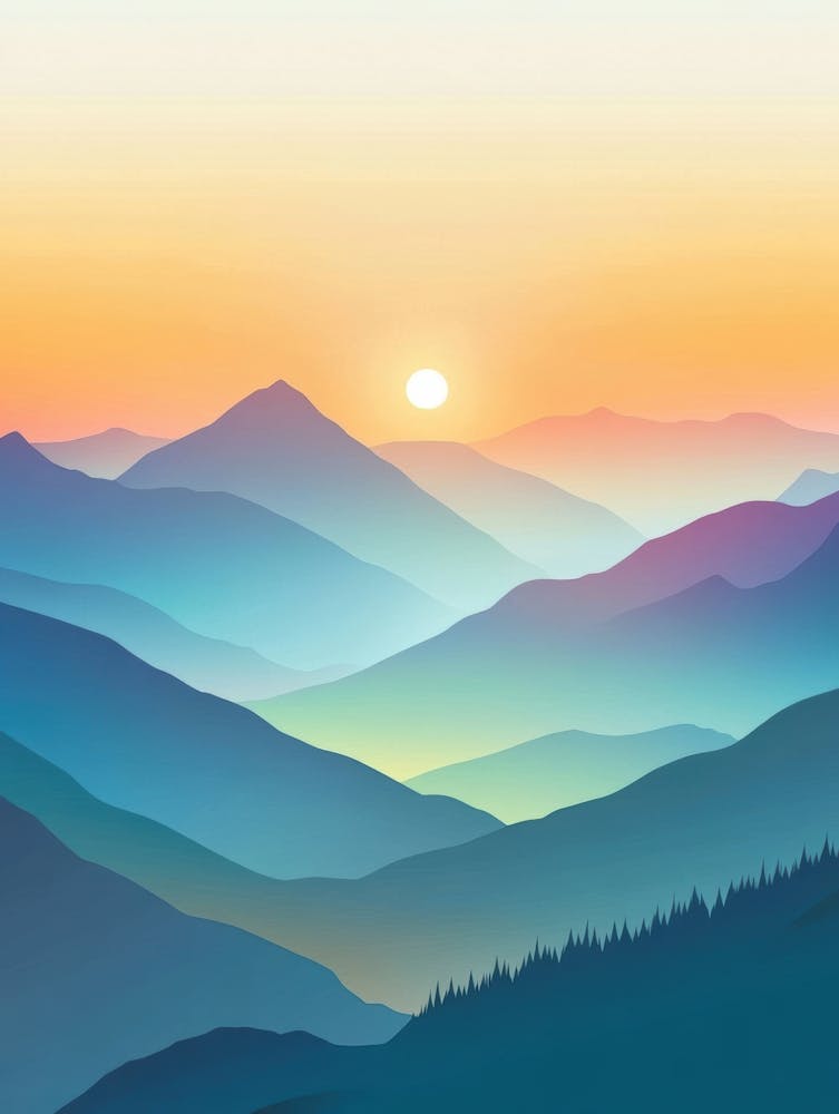 Sunset Mountain Landscape 2