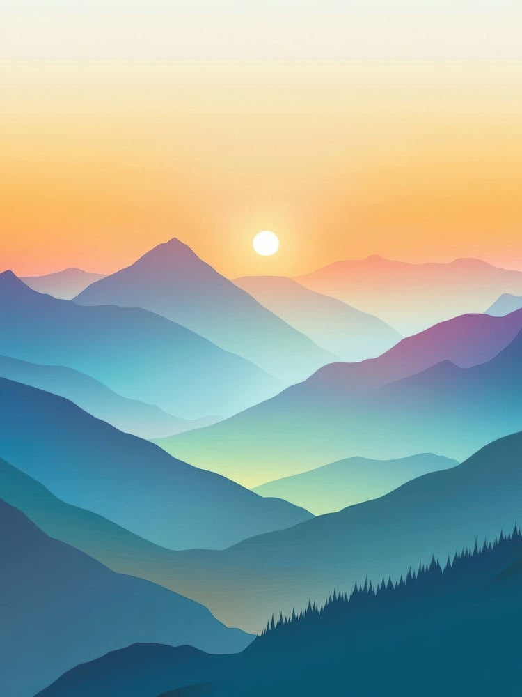 Sunset Mountain Landscape 2
