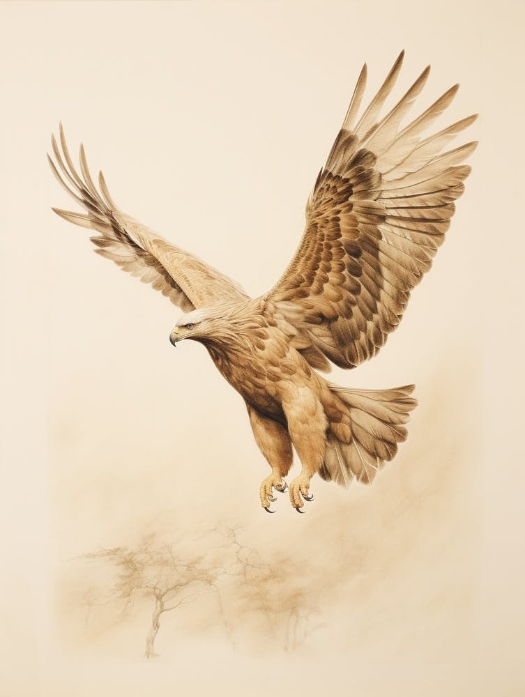 Vintage Bird Drawing Eagle 2