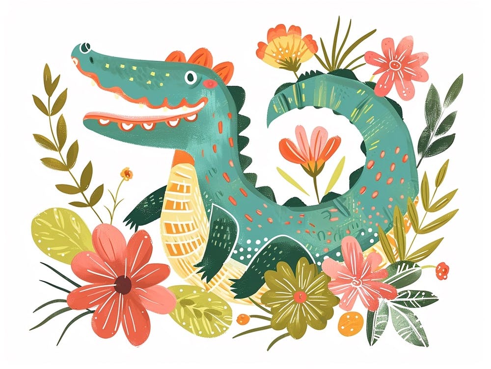 Little Floral Crocodile 3