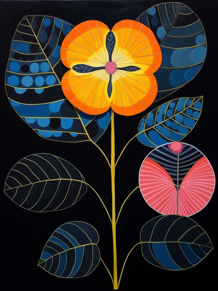 Lantana 1 Hilma Af Klint Inspired Flower Illustration