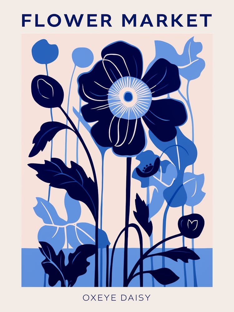 Affiche Marché aux Fleurs Bleues Marguerite Commune 2