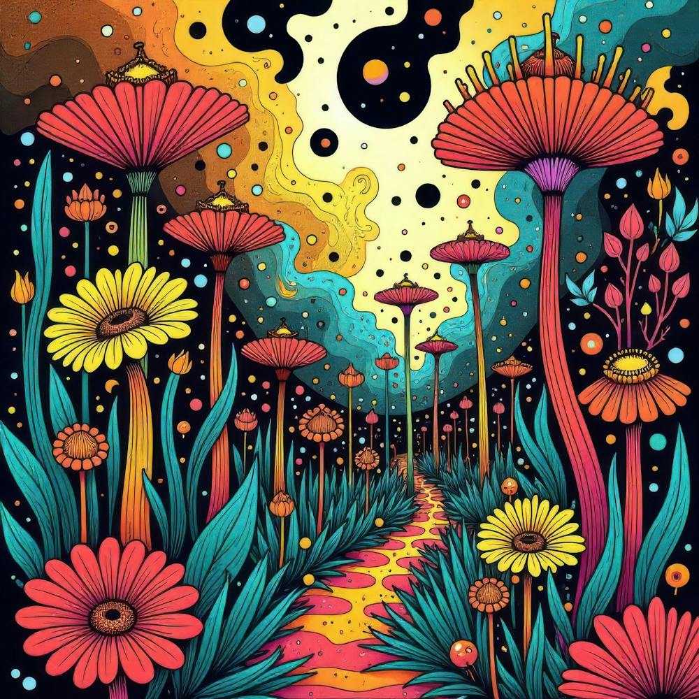 Psychedelische Blumen