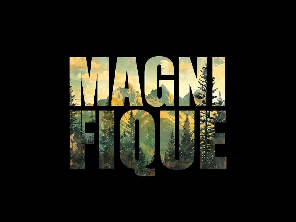 Magnifique Poster Retro-Landschaftsillustration 1